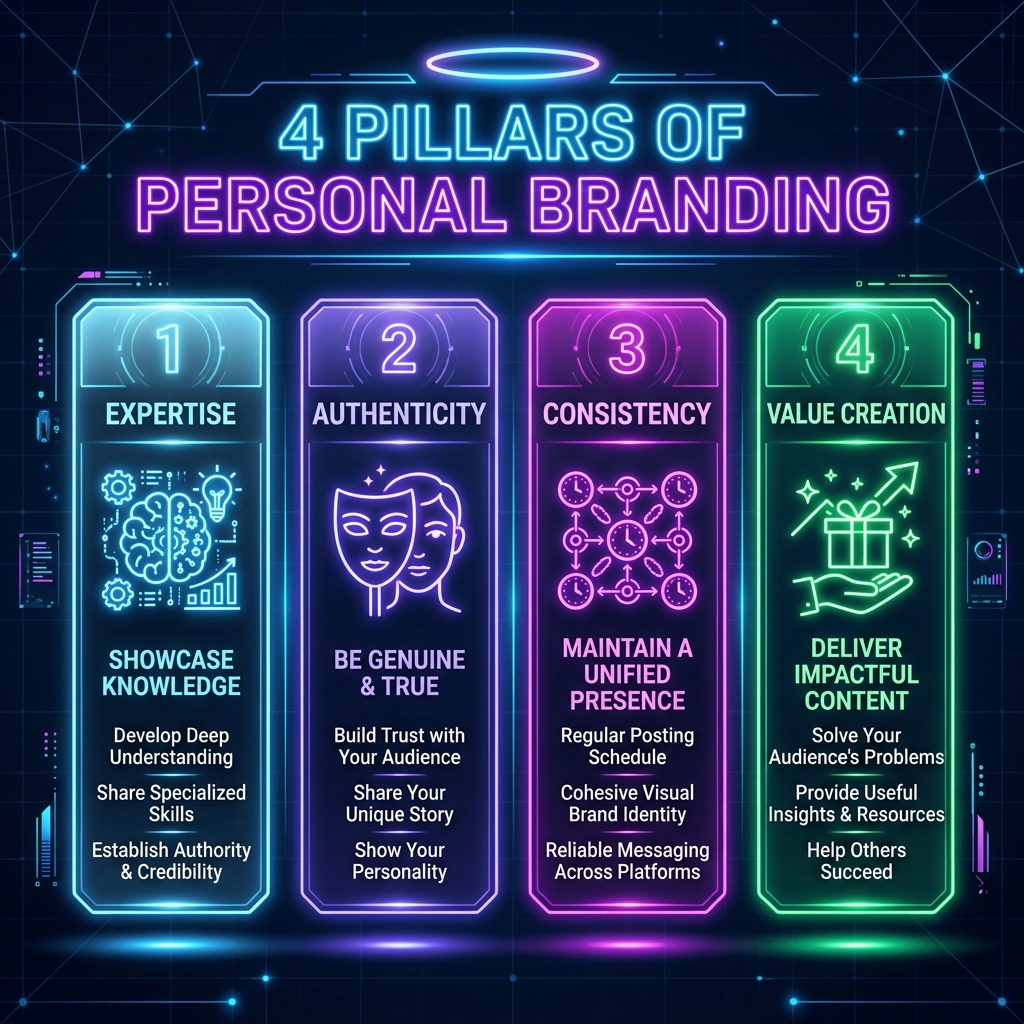 Bí Quyết Xây Dựng Thương Hiệu Cá Nhân (Personal Branding) Dành Cho Chuyên Gia Kỷ Nguyên Số 4 Trụ cột thương hiệu cá nhân vững chắc - Lê Gia Huy Master of Marketing