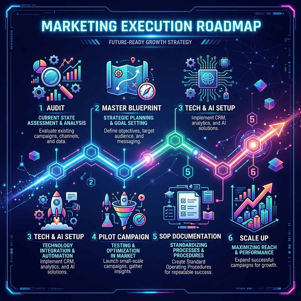 Lộ trình 6 bước xây dựng hệ thống Marketing toàn diện