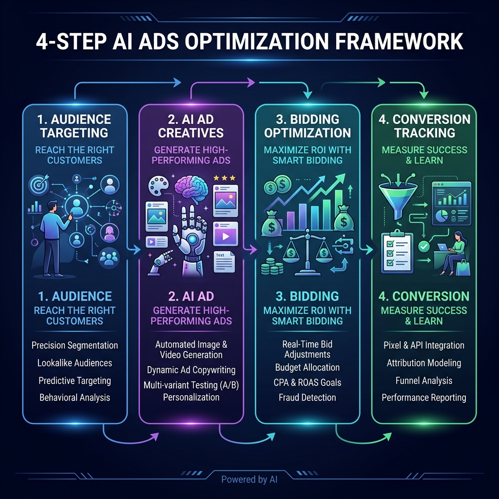 Bí Quyết Tối Ưu Chi Phí Chạy Quảng Cáo Facebook Ads & Google Ads Nhờ AI Khung 4 bước tối ưu quảng cáo bằng AI - Lê Gia Huy Master of Marketing